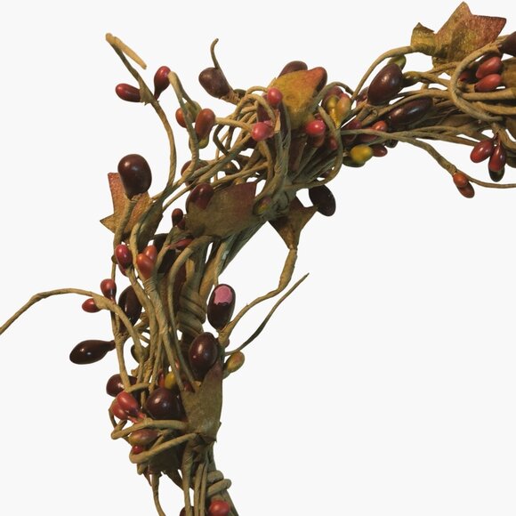 Rustic Grapevine Wreath  Red Burgundy Berry Accents Cottagecore farmhouse 9 in - Picture 4 of 5